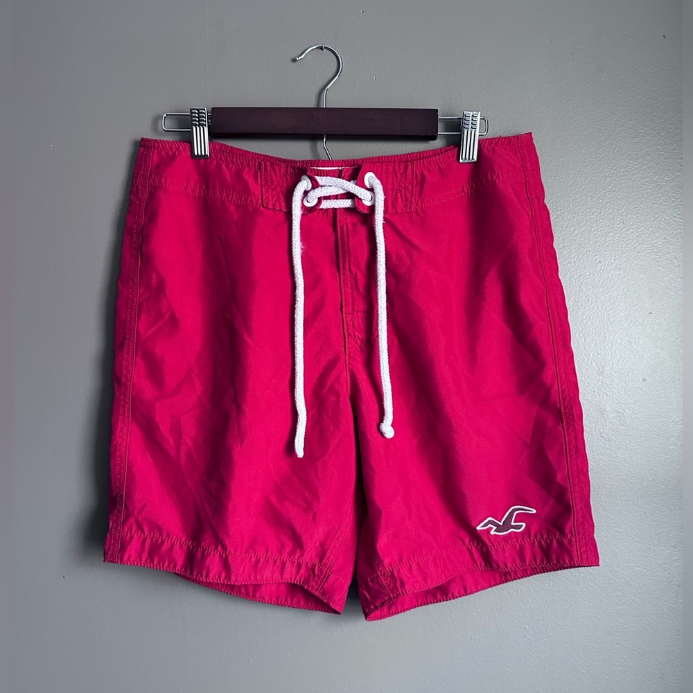 Vintage Hollister Red Swim Trunk-Shorts “7 Men’s Size Medium Swimwear Men’s Swim